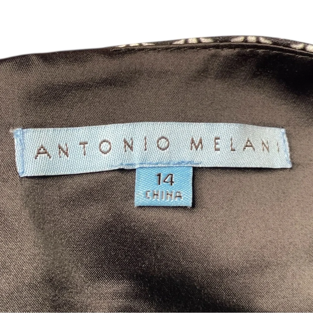 ANTONIO MELANI Satin Floral Skirt with Black Lace Size 14 - Picture 4 of 5